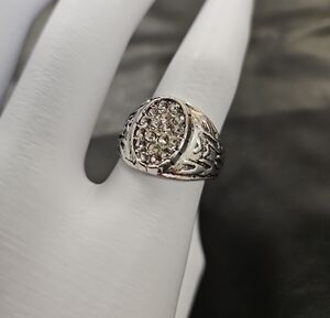 Silver-tone Pavé Crystal Statement Ring